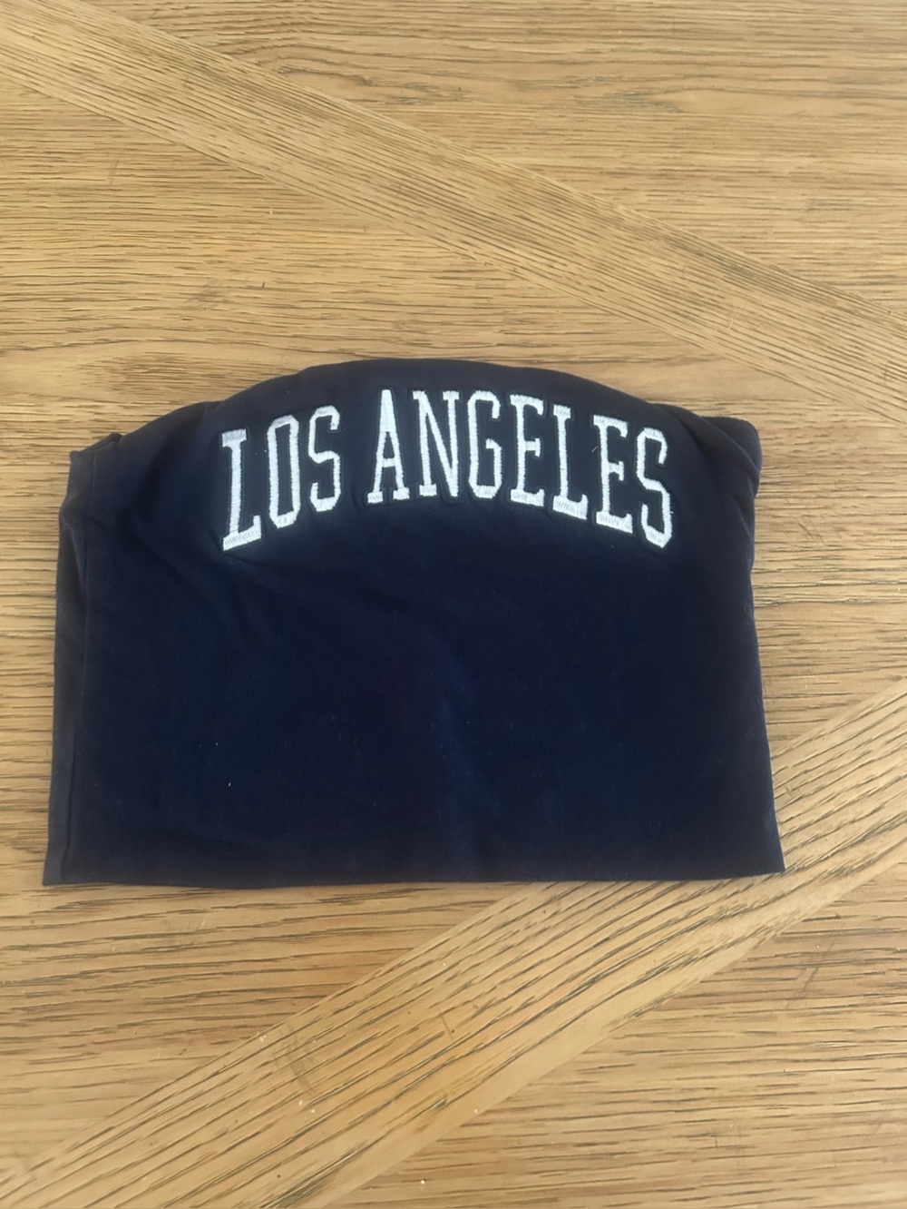 Los Angeles Strapless Tube Top - with White Embroidery for Teen Girls Size Small